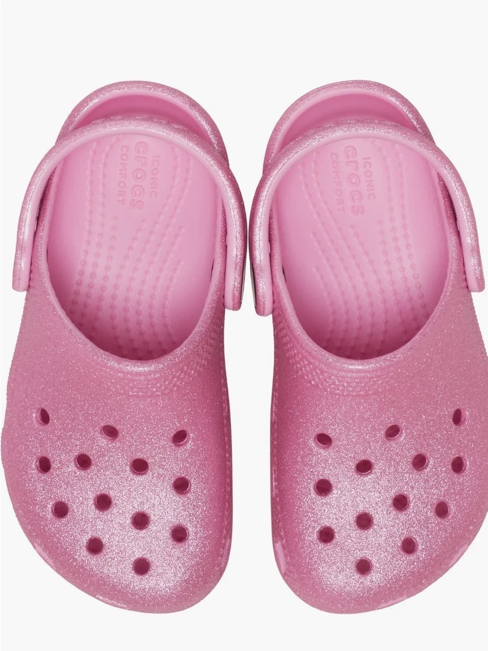CROCS Kids Glitter Pink Clog Sandals SIZE 4 BABY